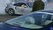 Lonman doing doughnuts in his Porsche 911 GT2 996 during Gumball 3000 year 2004