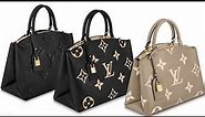 Louis Vuitton Palais bag. Monogram Empreinte, Bicolor Leather. Colors: Black,Turtledove, Dove/Cream.