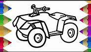 How to Draw ATV Step by Step Easy Guide Tutorial | Draw Sketch Doodle -ALL TERRAIN VEHICLE | SCOOTER