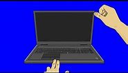 Animated Laptop Computer (2-ways) ~ Green Screen / Blue Screen