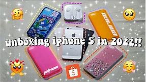 📦 unboxing iphone 5 in 2022 + accessories | shopee