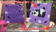 DIY Newspaper Texture Art | Candy Stick Crafts | Waste Material Crafts | Mini Canvas Painting