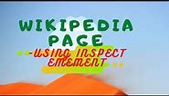 Creating Wikipedia Page using Inspect Element | Using Inspect Element for temporary Page Editing