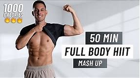 50 Min Full Body HIIT Workout | Burn 1000 Calories (Fat Burning, At Home)