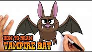 How to Draw Halloween Vampire Bat | Drawing Lesson