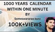 1000 years of calendar within 1 minute