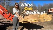 Sawing WHITE OAK trailer Decking!!! (Beautiful and HEAVY!!!)