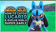 Pokemon Scarlet and Violet - How To Catch Lucario & Riolu Super Early | Lucario Location Guide