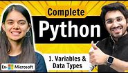 Python Full Course❤️ | Variables & Data Types | Lecture 1