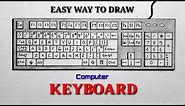 Easy way to draw computer keyboard/ How to draw keyboard step by very easy