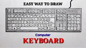 Easy way to draw computer keyboard/ How to draw keyboard step by very easy