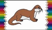 How to draw an otter cute and easy step by step
