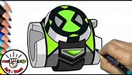 how to draw New Omnitrix from Ben 10 season 4 step by step