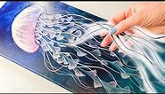 The ULTIMATE Jellyfish Art Technique! MUST WATCH - Acrylic Pouring + Glue Gun | AB Creative Tutorial