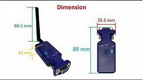WiFi RS 232 adapter, wireless serial converter, Female DB9, External Antenna