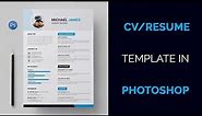 How to Create a CV/RESUME template in Photoshop - CV/Resume Template Design Tutorial with Photoshop