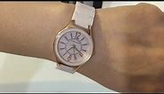 Anne Klein Women's AK/2182RGLP Light Pink Ceramic Bracelet Watch