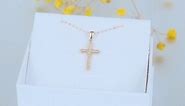 14K Gold Chain and Cross Necklace