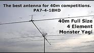 Full Size 40 meter 4 Element Yagi Antenna: PA7-4-18HD