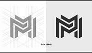 Pixellab Tutorial - Letter PM/MP Monogram Logo Design Using Pixellab