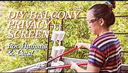 Easy Balcony Privacy Screen DIY // Budget + Renter Friendly // RUSTIC BALCONY MAKEOVER