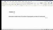 How to Generate Random Text in Word