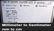 How to convert mm to cm / Convert Millimeter to Centimeter / mm to cm conversion
