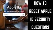 How to Reset Apple ID Security Questions