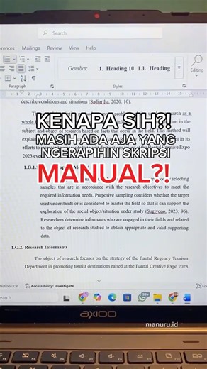 manuru.id | Turnitin & Parafrase on Instagram: "Gausah rapihin manual lagi, pake shortcut word ini aja biar lebih cepet 🤏🏻 --- ‼️Yang mau dokumennya bebas dari AI detector bisa komen "CEK AI" yaa 🫶🏻 ‼️ Yang mau 999++ template ppt animasi siap pakai juga bisa komen "TEMPALTE" 🫶🏻 #mahasiswa #skripsi #tipsskripsi #skripsihack #msword"