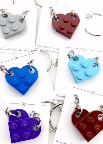 Heart Keychain Set - Made With Authentic LEGO® Bricks, Matching Keychains, Gift Set for Couples, Best Friends - Very High Quality & DURABLE - Etsy
