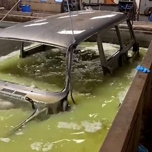 Chemical dipping is a three-step process that removes paint and rust from car frames, bodies, and ancillary parts so that they can be restored. | Transportation Insider