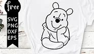 Winnie pooh svg free, disney svg, winnie the pooh svg, instant download, silhouette cameo, free vector files, free pooh bear svg 0485