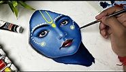 Krishna Drawing, Acrylic painting, Step by step