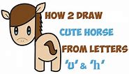 How to Draw a Cute Horse (Cartoon Kawaii / Chibi) Easy Step by Step Drawing for Kids