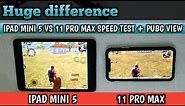 IPHONE 11 PRO MAX VS IPAD MINI 5 PUBG MOBILE SPEED + GAMEPLAY TEST | IPAD VIEW AND IPHONE VIEW PUBG