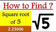 How to find Square root of 5 by Long Division Method | Square Root of 5 in Hindi | Square root of √5