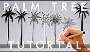 How To Draw A Palm Tree | 6 Palm Tree Doodles | Draw With Me