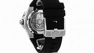 Technomarine Men's Manta Stainless Steel Automatic-self-Wind Watch with Silicone Strap, Black, 30