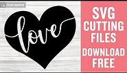 Valentine Heart Svg Free Cut File for Cricut