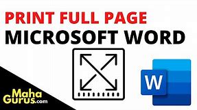 How to Print Full Page in MS Word | Print Full Page Microsoft Word