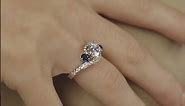 Natural Diamond & Blue Sapphire 3-Stone Engagement Ring in 14K White Gold | Eugene by Diamondere