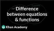 Difference between equations and functions | Functions and their graphs | Algebra II | Khan Academy