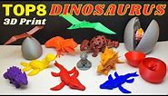 Top 8 Articulated Dinosaurs to 3D Print _ S3 | 3D Printed Articulated Animals Toys