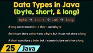 The byte, short, and long Data Types in Java