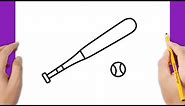 How to draw a baseball bat and ball