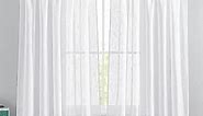NICETOWN Sheer Linen Curtains Natural Style, Rod Pockets Privacy Semi Sheer Window Panels Curtain Wrinkle Free Drapes Soft and Elegant for Bedroom/Living Room, W66 x L63, 2 Panels