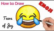 How to Draw Emoji Laughing Face with Tears of Joy