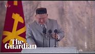Kim Jong-un cries during speech at military parade