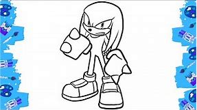 Red Storm | Knuckles the Echidna from Sonic the Hedgehog 3 on Draw&Color channel | Coloring page