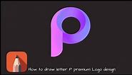 How to Design Logo Premium letter P on Android | autodeks sketchbook tutorial